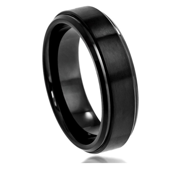 6mm Black tungsten ring